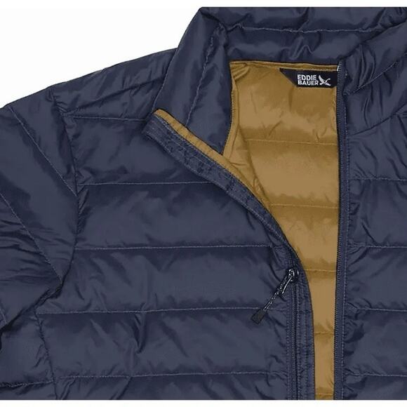 Eddie Bauer Mens Lightweight Water Repellent Packable Jacket 650 Down Blue Small - Picture 2 of 14